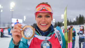 Первая в сезоне победа прекрасной чешской биатлонистки Габриэлы Коукаловой